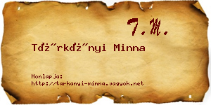 Tárkányi Minna névjegykártya